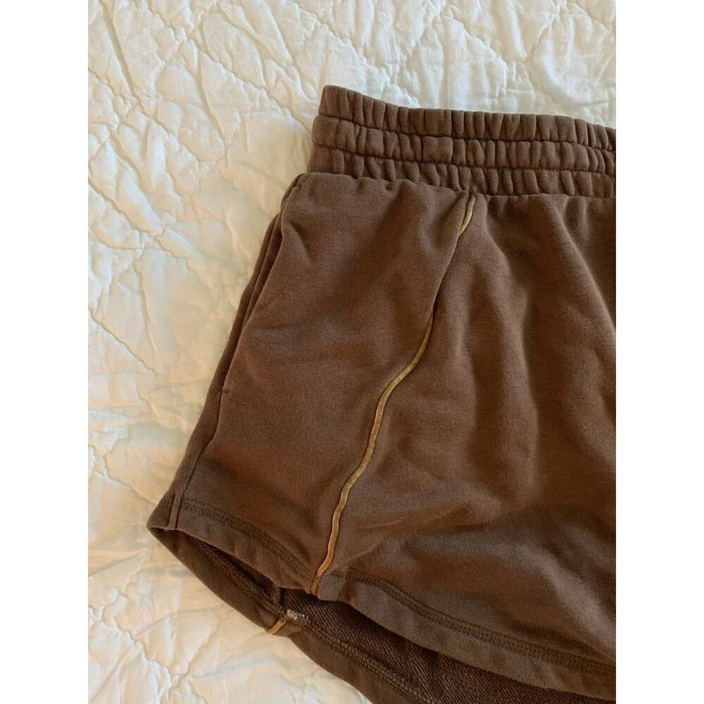 Nike Air High-Rise Fleece Shorts Women's XL Cacao Wow/Ale Brown Logo Pockets